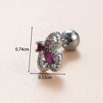 Rose / 1 Piece Simple Series Butterfly Copper Silver Color Zircon Women's Stud Earrings 